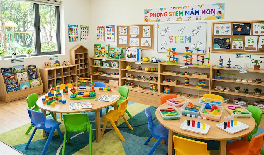 Phòng Stem/Steam & AI Robotics khối Mầm non 20 Phong Stem mam non
