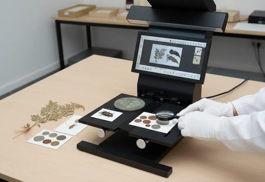 Số hóa mẫu thực vật, côn trùng, tiền xu… với máy Scan Microbox