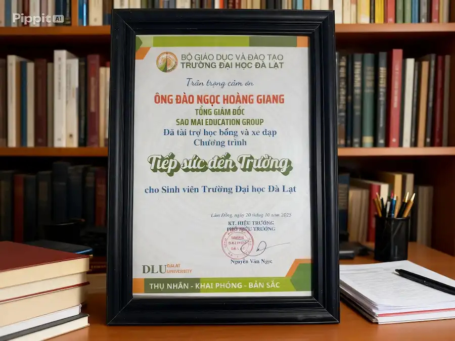 Sao Mai Education Group tài trợ học bổng và xe đạp cho sinh viên Trường Đại học Đà Lạt trong chương trình “Tiếp sức đến trường”