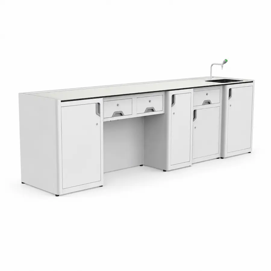 Bàn giáo viên phòng thí nghiệm tích hợp chậu rửa 1 Bàn giáo viên phòng thí nghiệm tích hợp chậu rửa